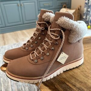 Cole Haan Grand Brown Lace Up Boots Waterproof